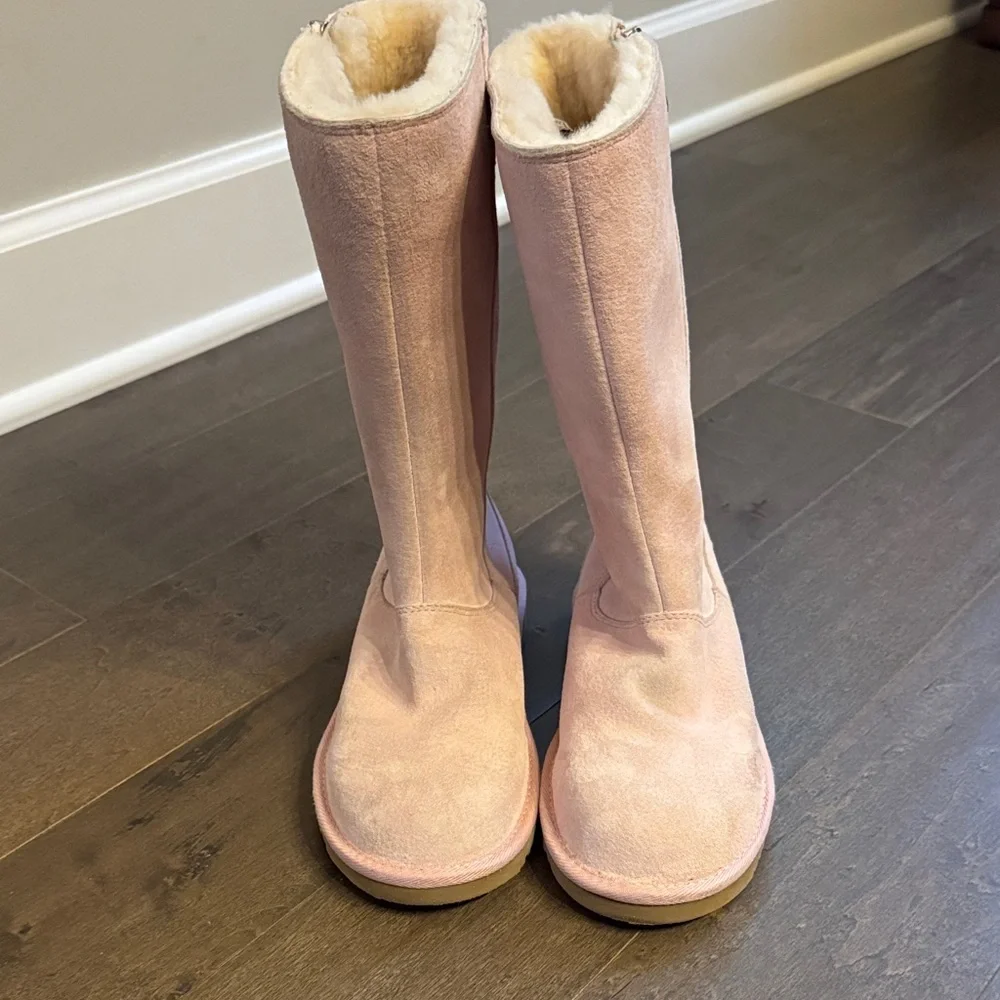 UGG Hayden Tall Boots Seashell Pink Sheepskin Shearling Size 5 Limited Edition
